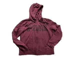Victoria's Secret Pink Full Zip Hoodie Sweatshirt Size Large